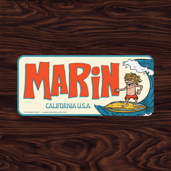 Gremmies Surfer MARIN COUNTY Sticker