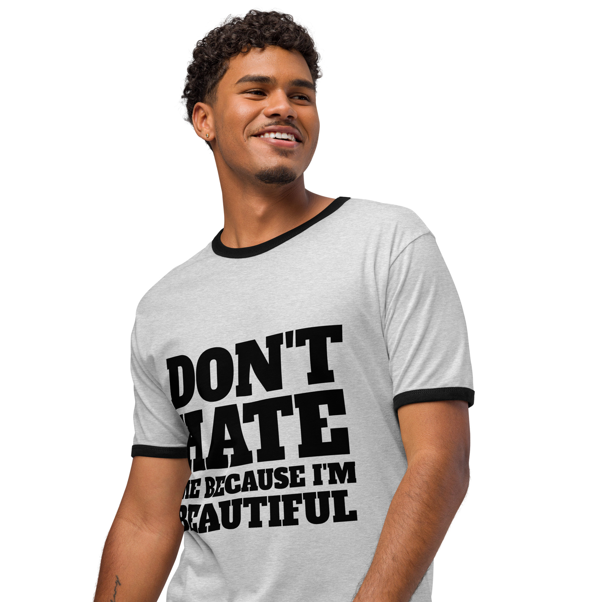 unisex-ringer-t-shirt-heather-gray-black-left-front-68f671b37a5e5jpg - Brainblaze Advertising + Design