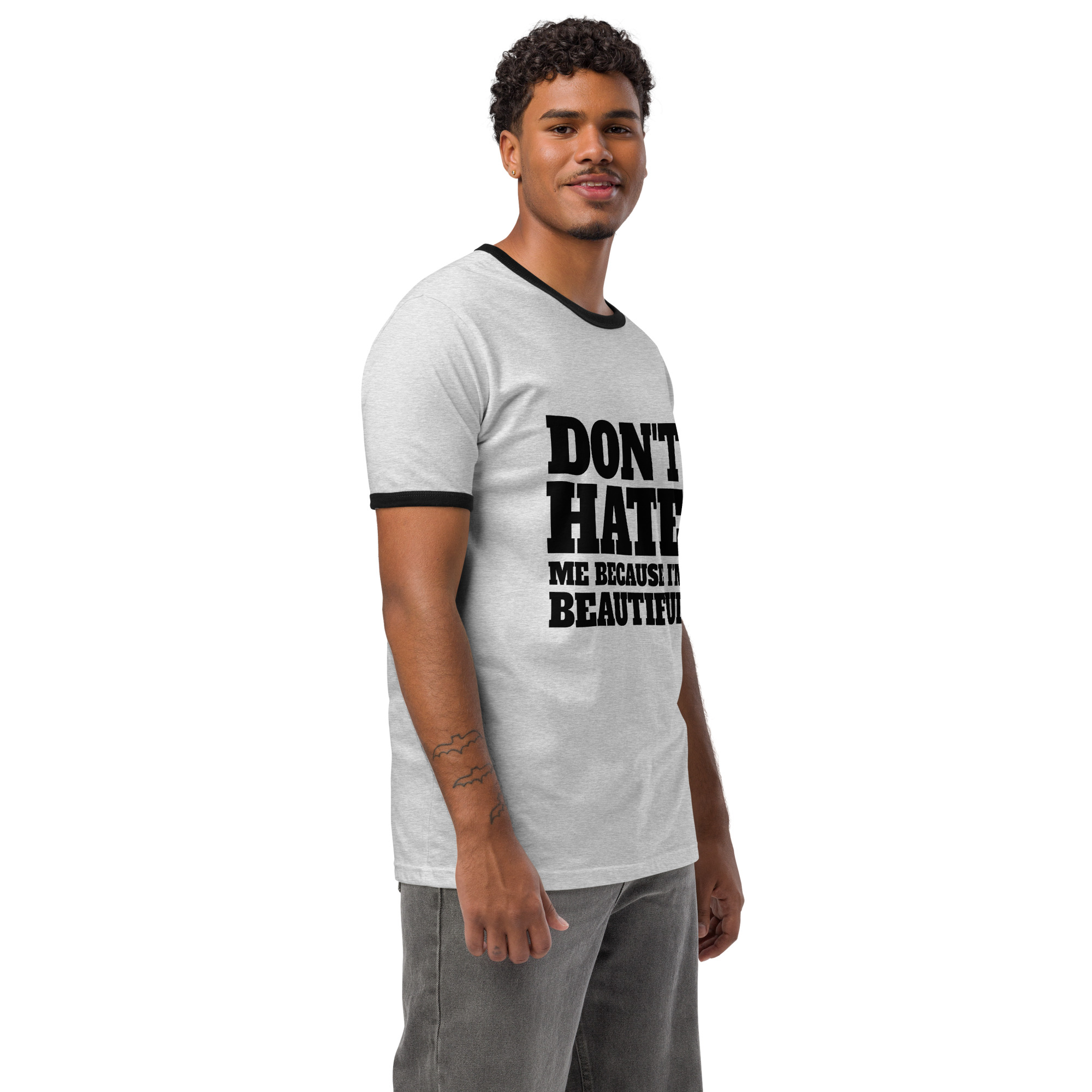 unisex-ringer-t-shirt-heather-gray-black-right-front-68f6714475d5ejpg - Brainblaze Advertising + Design