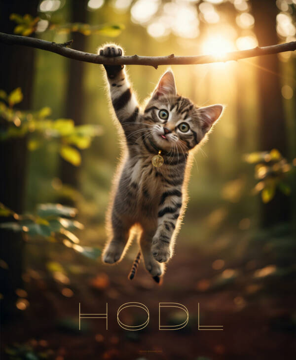 Bitcoin HODL Poster 2025 - HODL Kitty